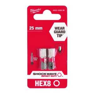 Cap surubelnita Hexagon (HEX) Milwaukee SHOCKWAVE (Tip: Hex 8 mm) - set 2 buc - Img 2