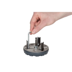 Carota de taiere reglabila Wolfcraft 5977000, dimensiune reglabila D45-90 mm adancime de taiere 30 mm, prindere triunghiulara - Img 7