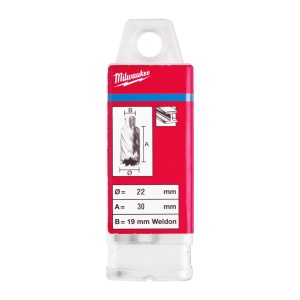 Carote HSS 30 mm Milwaukee (Ø (mm): 22, Lungime totală (mm): 30) - Img 2