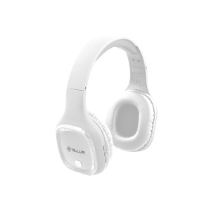 Căști Over-ear Bluetooth Tellur Pulse, Microfon, Alb