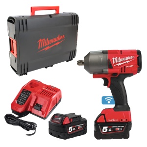 Cheie cu impact ½˝ Milwaukee ONE-KEY™ M18 FUEL™ ONEFHIWP12-502X, cuplu 1491 Nm, livrata cu acumulatori, valiza