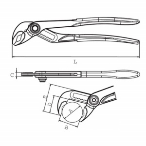 Cleste ajustabil tip papagal Ř 1", lungime 7" - Img 2