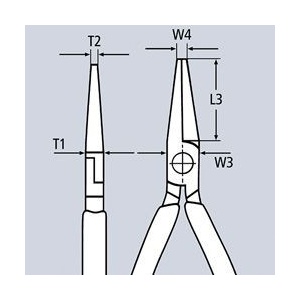 Clește semirotund KNIPEX, cu tăiș, mânere multicomponent - patent cu cioc angular - Img 2