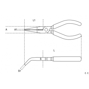 Cleste spit, varf indoit, lungime 160mm 1168 - Img 2