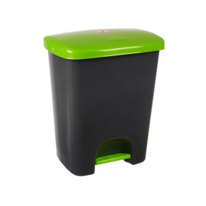 Coș de gunoi reciclare selectivă cu pedală 25 L corp gri capac color - Img 3