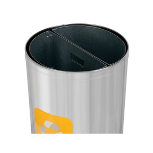 Coș inox colectare selectivă 2 compartimente cu găleată interioară, 2 x 30 L - Img 4
