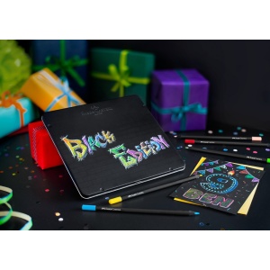 Creioane colorate triunghiulare black edition cutie metal Faber-Castell 24 culori/set - Img 5