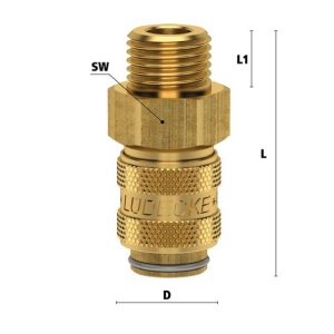 Cupla rapida mini mama Ludecke ESM_18_A, DN 5, filet exterior G 1/8" - Img 2