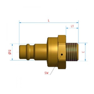 Cupla rapida standard tata Ludecke ES_14_NAAB, DN 7.2, filet exterior G 1/4", inchidere dubla - Img 2