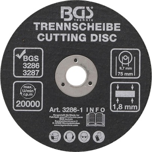 Disc abraziv BGS pentru taiat metal si plastic, 75x10x1,8 mm