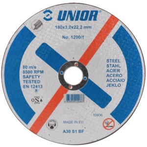 Disc abraziv pentru debitare otel Unior 180x3x22mm