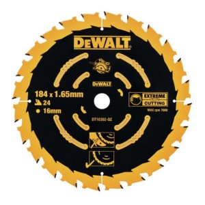 Disc Dewalt DT10302 pentru fierastrau circular, D 184x16x1.65 mm, 24 dinti, pentru taiere universala, seria Extreme