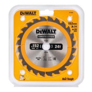 Disc Dewalt DT1930 pentru fierastrau circular, D 152x20x2.4 mm, 24 dinti, pentru taiere fina, seria Dewalt Construction - Img 2