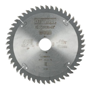 Disc Dewalt DT4094 pentru fierastrau circular, D 190x30x2.6 mm, 48 dinti, pentru taiere aluminiu, seria Extreme - Img 1