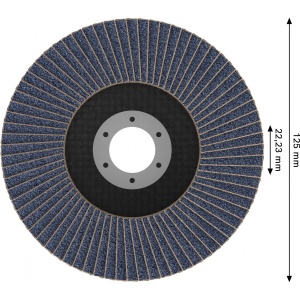 Disc lamelar Bosch profil drept, 125x22.2 mm, granulatie 60 - Img 2