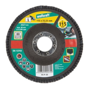 Disc lamelar Wolfcraft 2027099, granulatie 80, profil convex, 115X22.23 mm - Img 2