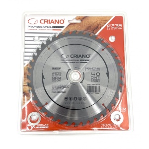 Disc Premium TCT - panza de fierastrau circular pentru taiat lemn, 235x30/25,4/20 cu 40 dinti din carbura de tungsten (vidia) - DXDY.PW235-40 - Img 4
