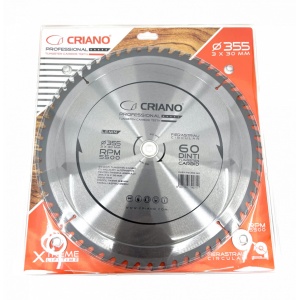 Disc Premium TCT - panza de fierastrau circular pentru taiat lemn, 355x30/25,4/20 cu 60 dinti din carbura de tungsten (vidia) - DXDY.PW355-60 - Img 4