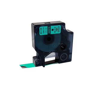 Etichete 12mm x 7m negru verde compatibile Dymo S0720590 45019, pentru gama Dymo Labelamanger si Aimo D1600 - Img 1