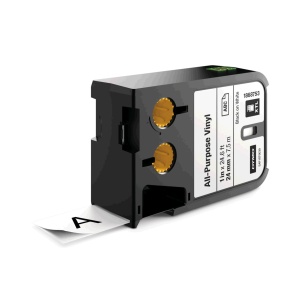 Etichete industriale vinil 24mm x 7m negru alb DYMO XTL 1868753