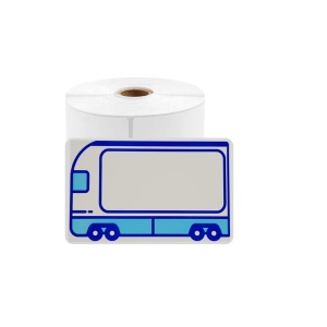 Etichete termice scolare mari 50 x 80 mm model BUS pentru imprimanta AIMO Phomemo M110 M200 M220 100 etichete