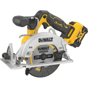 Fierastrau circular de mana DeWALT DCS512P2, cu 2 acumulatori XR 12V / 5.0 Ah, disc 140 mm, cutie TSTAK - Img 2