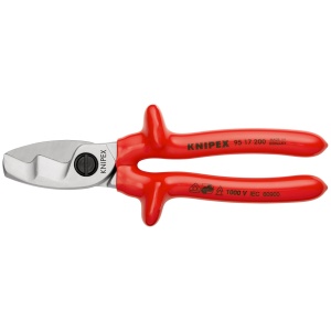 Foarfeca de taiat cablu, manere izolate la 1000 V prin imersie, KNIPEX, 200 mm - Img 3
