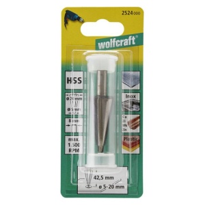 Freza de gaurire Wolfcraft 2524000, 5-20x42.5 mm, tija 8 mm - Img 2