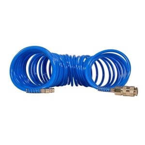 Furtun spiralat, lungime 10m, 8x5 mm Airmaster AIR-10-8X5, cuple rapide cu arc - Img 1