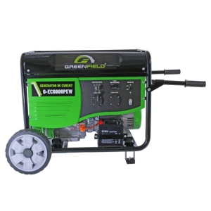 Generator de curent pe benzina Greenfield G-EC6600PEW, portabil, pornire electrica, monofazat, 5.5 kVA, 5.5 kW, roti de transport - Img 2