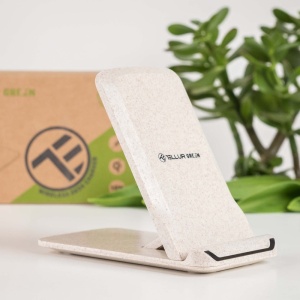 Încărcător wireless birou Tellur Green, certificat Qi, 15W, pliabil, crem - Img 3