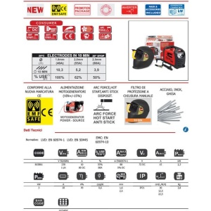 Invertor sudura MMA Telwin FORCE125ACDM, 80 A, electrozi 1.6-2.5 mm, masca TIGER, cu accesorii - Img 2