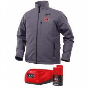 Jachetă premium încălzită gri M12™ Milwaukee + acumulator si incarcator