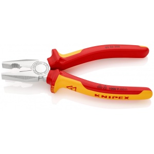 KNIPEX 03 06 200 SB Patent combinat izolate, cu manere multicomponent, testate VDE cromat 200 mm (carton cu autoservire/în blister) - Img 2