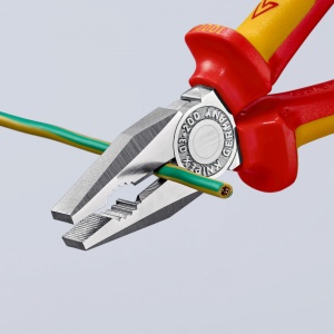 KNIPEX 03 06 200 SB Patent combinat izolate, cu manere multicomponent, testate VDE cromat 200 mm (carton cu autoservire/în blister) - Img 5