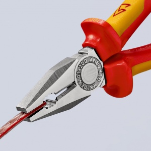 KNIPEX 03 06 200 SB Patent combinat izolate, cu manere multicomponent, testate VDE cromat 200 mm (carton cu autoservire/în blister) - Img 8