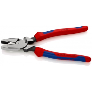 KNIPEX 09 02 240 Patenti Combi cu parghie mare "Lineman's Pliers" model american cu manşoane multicomponent vopsit negru 240 mm - Img 3
