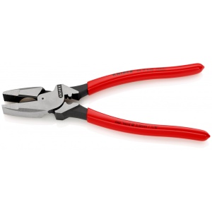 KNIPEX 09 11 240 Patenti Combi cu parghie mare "Lineman's Pliers" model american acoperit cu material plastic aderent vopsit negru 240 mm - Img 2