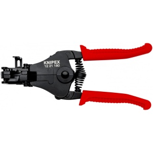 KNIPEX 12 21 180 Clește dezizolator cu cuţite profilate cu manșoane de prindere din plastic lăcuit cu negru 180 mm - Img 3
