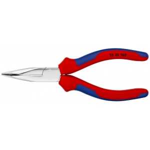 KNIPEX 25 25 160 Clește plat-rotund cu tăiș (patent cu cioc drept) cu manşoane multicomponent cromat 160 mm - Img 3