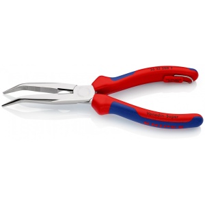 KNIPEX 26 25 200 T Clește plat-rotund cu tăiș (patent cu cioc angular) cu manşoane multicomponent, cu cârlig de fixare integrat pentru montarea unei siguranţe împotriva căderii cromat 200 mm - Img 2