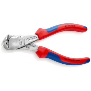 KNIPEX 67 05 160 Tăietor frontal de forță cu manşoane multicomponent cromat 160 mm - Img 2
