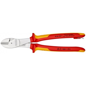 KNIPEX 74 06 250 T Șfic de forță izolat cu manșoane-multicomponent, verificat de VDE, cu cârlig de fixare integrat, izolat, pentru montarea unei siguranțe împotriva căderii cromat 250 mm - Img 3
