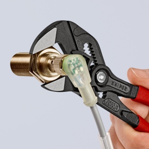 KNIPEX 86 01 180 Cheie de strângere Cleștele-cheie, clește și cheie într-o singură unealtă acoperite cu plastic bonderizat în culoarea gri 180 mm - Img 4