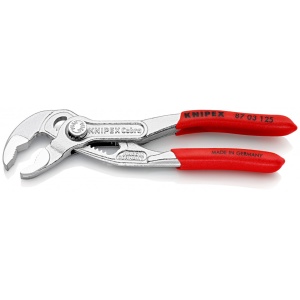 KNIPEX 87 03 125 Cobra® Clește high tech pentru pompe de apă acoperit cu material plastic aderent cromat 125 mm - Img 2