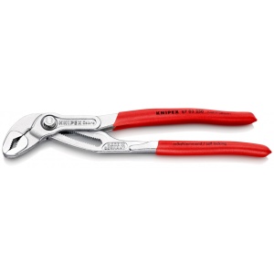 KNIPEX 87 03 250 SB Cobra® Clește high tech pentru pompe de apă acoperit cu material plastic aderent cromat 250 mm (carton cu autoservire/în blister)