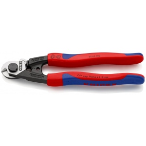 KNIPEX 95 62 190 foarfece de tăiat cabluri de sârmă forjat cu manşoane multicomponent 190 mm - Img 2
