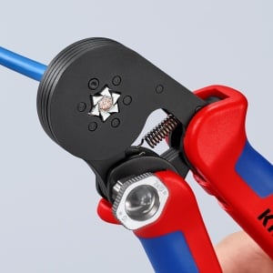 KNIPEX 97 53 14 SB clește de sertizat ferule, cu autoreglaj cu introducere laterală cu manşoane multicomponent brunat 180 mm (carton cu autoservire/în blister) - Img 6