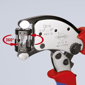 KNIPEX 97 53 19 Twistor T clește de sertizat ferule, cu autoreglaj cu cap de sertizare rotativ cu manşoane multicomponent cromat 200 mm - Img 5