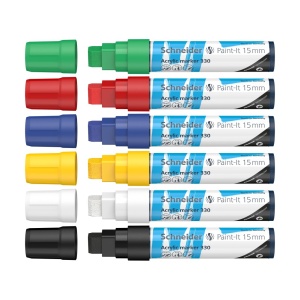 Marker cu vopsea acrilică Paint-It 330 15 mm Schneider 6 buc/Set1 - Img 2